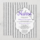 Paarse Verpleegster afstuderen RN pinning ceremoni Kaart (Voorkant / Achterkant)