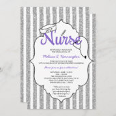 Paarse Verpleegster afstuderen RN pinning ceremoni Kaart (Voorkant / Achterkant)