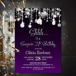 Paarse verrassing 21ste verjaardagsfeest kaart