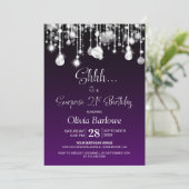 Paarse verrassing 21ste verjaardagsfeest kaart (Staand voorkant)