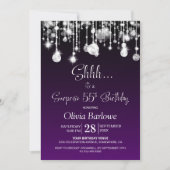 Paarse Verrassing 55ste Verjaardagsfeest Kaart (Voorkant)