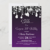 Paarse verrassing 90ste verjaardagsfeestje kaart (Voorkant)