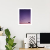 Paarse verspreide wolken bij schemering poster (Thuiskantoor)