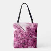 Paarse vertakkingen voor sierkersen, gestileerd tote bag (Achterkant)