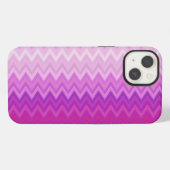 Paarse Verticale Chevron iPhone Hoesje (Achterkant horizontaal)