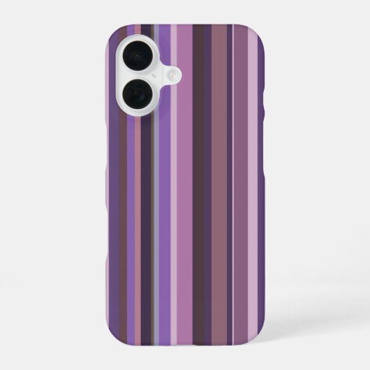 Paarse verticale strepen iPhone 16 hoesje (Achterkant)