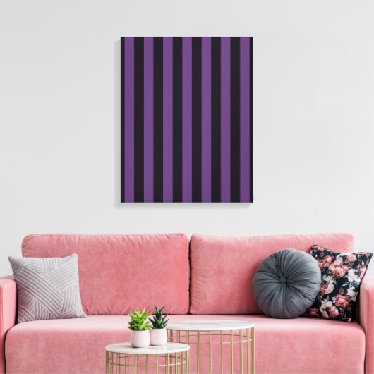 Paarse verticale strepen passen dit aan! canvas afdruk (Insitu (Woonkamer))