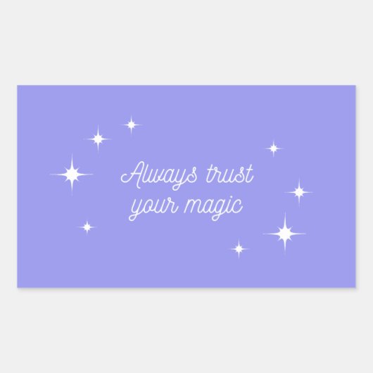Paarse Vertrouw altijd op je magische ovalen lands Rechthoekige Sticker (Voorkant)