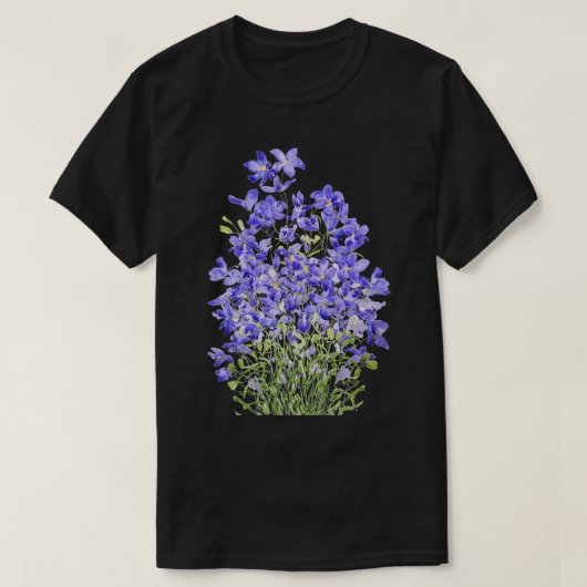 paarse verven van waterverf van wilde bloemen t-shirt (Design voorkant)