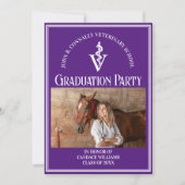 Paarse Veterinaire School Afstudeerfeest Kaart (Voorkant)