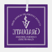 Paarse Veterinaire School Afstuderen Kerst Glas Ornament (Achterkant)