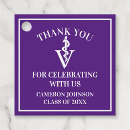 Paarse Veterinaire School Custom Graduation Party Bedankjes Labels