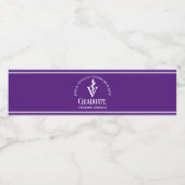 Paarse Veterinaire School Custom Graduation Party Waterfles Etiket (Enkel label)