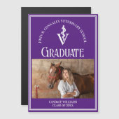 Paarse Veterinaire School Foto Afstuderen Magneet (Voorkant / Achterkant)