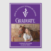 Paarse Veterinaire School Foto Afstuderen Magneet (Voorkant)