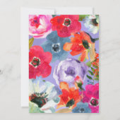 Paarse Vetgeverfde Bloemen Pop Goud Vrijgezellenfe Kaart (Achterkant)