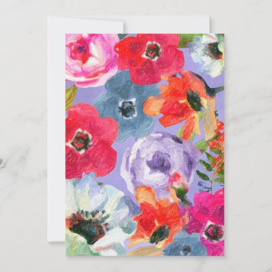 Paarse Vetgeverfde Bloemen Pop Goud Vrijgezellenfe Kaart (Achterkant)