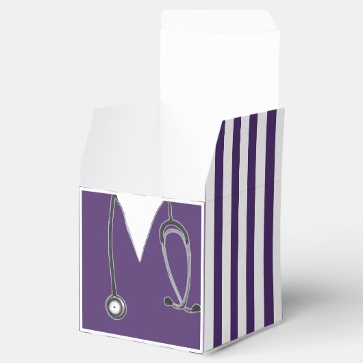 Paarse vetorecht bedankdoosjes (Geopend)