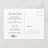 Paarse vetplanten bewaren de datum foto briefkaart (Achterkant)