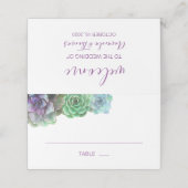 Paarse vetplanten bloemenbruiloft plaats kaart plaatskaartje (Buitenkant ongevouwen)