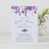Paarse vetplanten bruids doucheuitnodiging kaart (Staand voorkant)