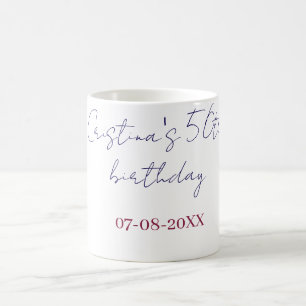 paarse vette 50 verjaardag jubileum voeg naam datu koffiemok