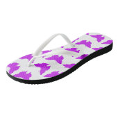 Paarse vette vlinder teenslippers (Schuin)