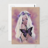 Paarse vetvlinder briefkaart (Voorkant / Achterkant)