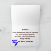 Paarse Vibe Camper Trailer Happy Birthday Kaart (Binnen)