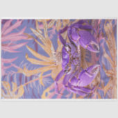 Paarse Vibrant  Bloemen Koning Krab Decoupage Tissuepapier (Voorkant)