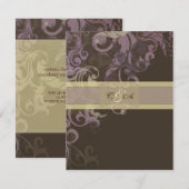 Paarse Victoria Huwelijksontvangstkaart Informatiekaartje (Voorkant / Achterkant)