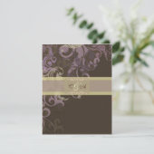 Paarse Victoria Huwelijksontvangstkaart Informatiekaartje (Staand voorkant)