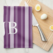 Paarse Victoriaans aantekening met monogram Theedoek (Quarter Fold)