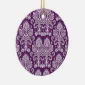 Paarse Victoriaans Damask Keramisch Ornament (Rechts)