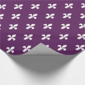 Paarse Victoriaans Fleur de Lys Cadeaupapier (Hoek)