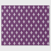 Paarse Victoriaans Fleur de Lys Cadeaupapier (Vlak)