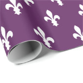 Paarse Victoriaans Fleur de Lys Cadeaupapier (Rol Hoek)