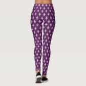 Paarse Victoriaans Fleur de Lys Leggings (Achterkant)