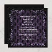 Paarse Victoriaans Gothic Afdrukuitnodiging Kaart (Voorkant / Achterkant)