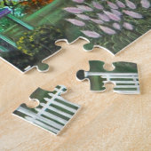 Paarse Victoriaans House Pumpkins Wagon Herfst Tre Legpuzzel (Zijkant)