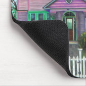 Paarse Victoriaans House Pumpkins Wagon Herfst Tre Muismat (Hoek)