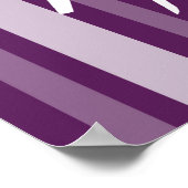 Paarse Victoriaans Lady Stripe met vlinder Poster (Hoek)