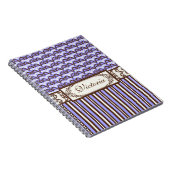 Paarse  Victoriaans Wilde West Elegant Damask Notitieboek (Rechterzijde)