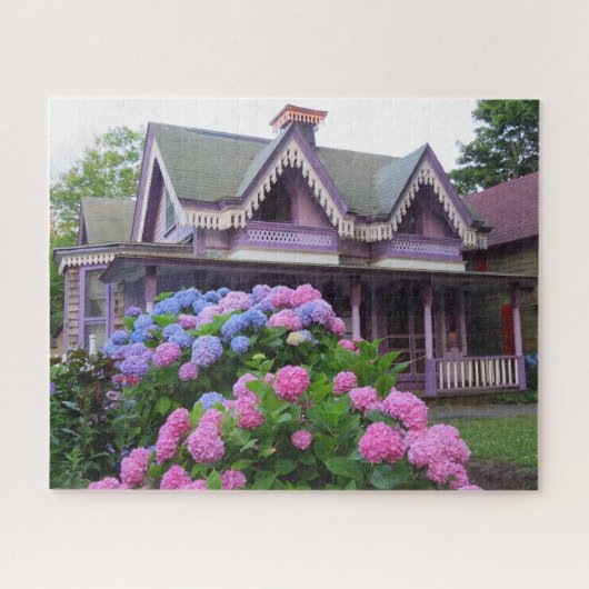 Paarse Victoriaanse Cottage - Martha's Vineyard Legpuzzel (Horizontaal)