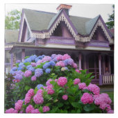 Paarse Victoriaanse cottage - Martha's Vineyard Tegeltje (Voorkant)
