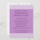 Paarse vier vierkantsplein Uitnodiging van rolpart (Achterkant)