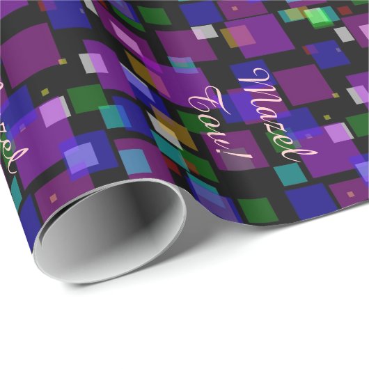 Paarse viering Mazel Tov Cadeaupapier (Rol Hoek)