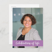 Paarse viering van het leven Foto Uitnodiging Fune (Voorkant / Achterkant)