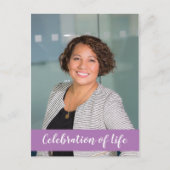 Paarse viering van het leven Foto Uitnodiging voor (Voorkant)