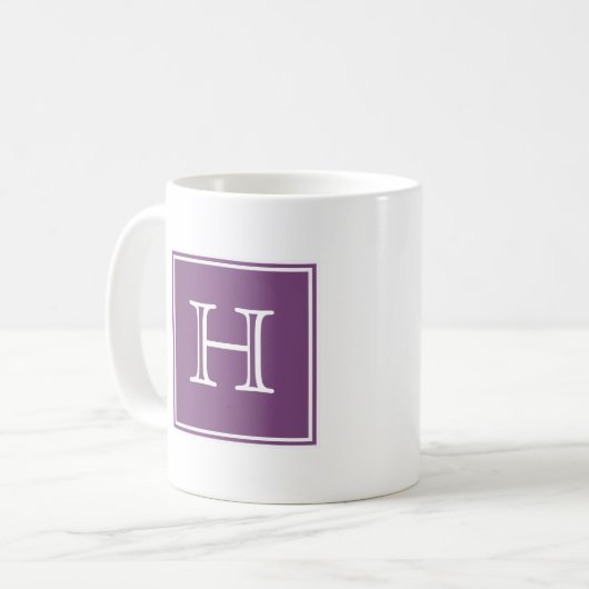 Paarse vierkant monogram Mok (Voorkant links)